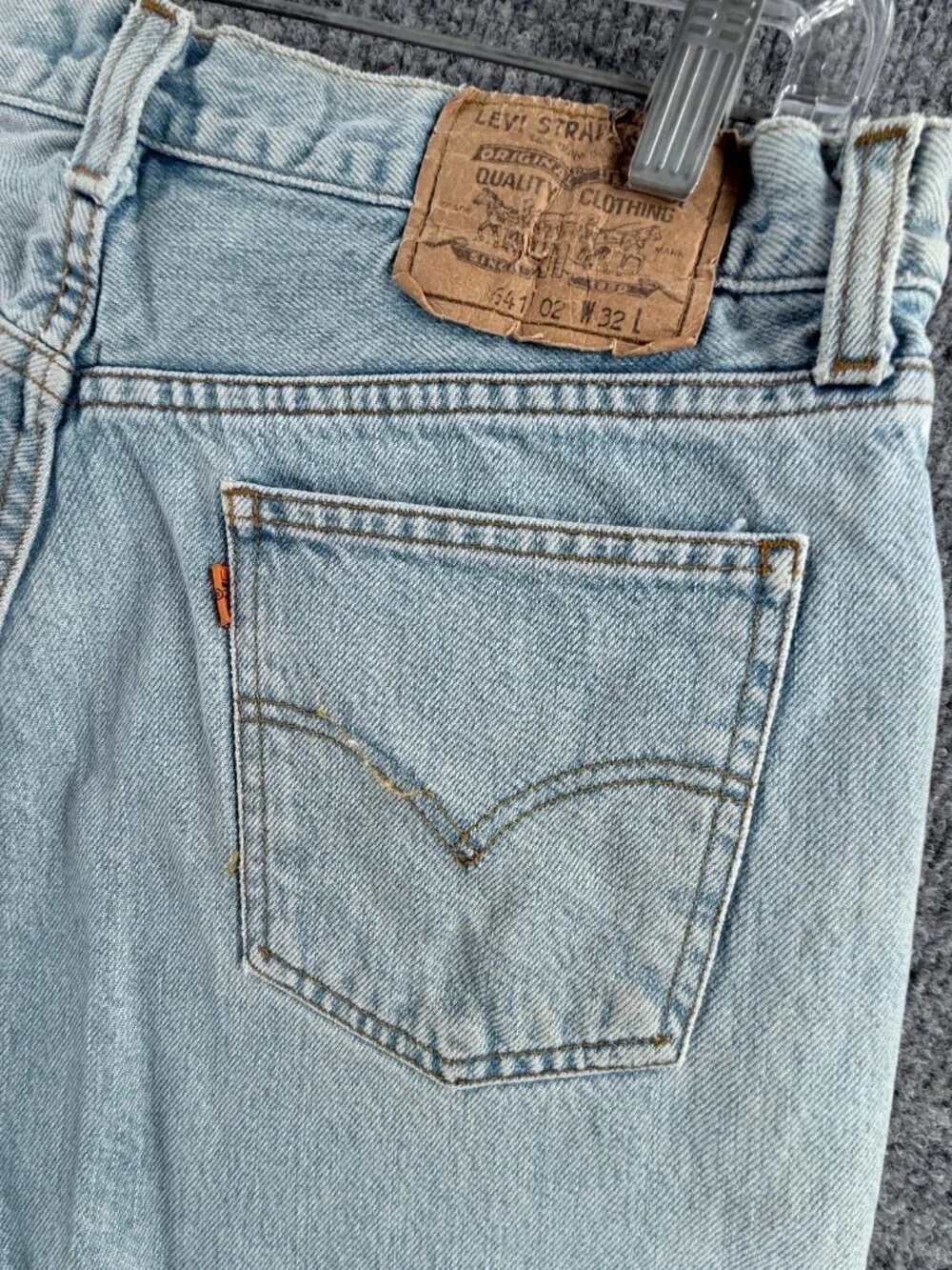 VTG Levis Orange Tab 641 Button Fly Jort Blue 32 Shorts Tunisia Denim ACTL 31x10